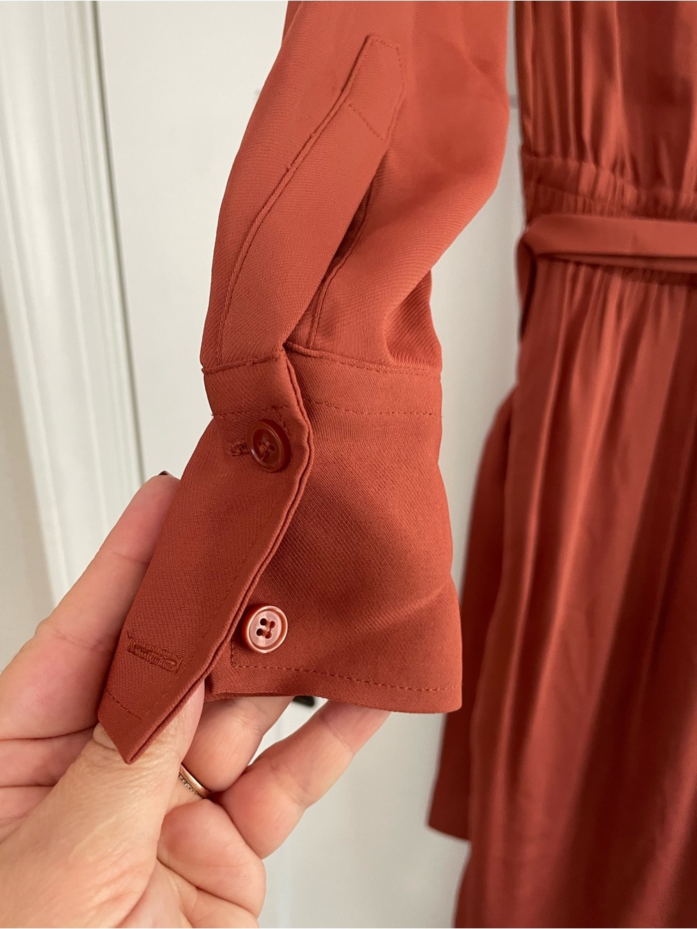 Reiss Rust-Brown Midi Shirt Dress - Picture 8 of 11